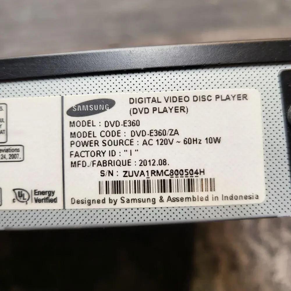 Samsung DVD-E360 DVD Player Black USB Component Coaxial Dolby Digital No Remote
